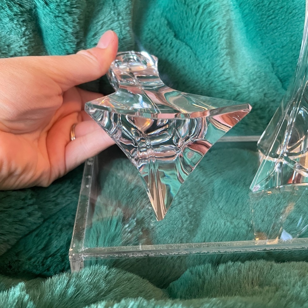 BIRKS Italian Crystal Candle Holders - Picture 6 of 9